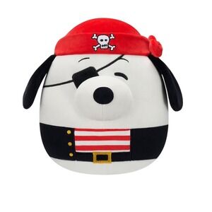Peanuts Snoopy NWT Squishmallow Pirate Plush Stuffed Animal Bandana Eye Patch